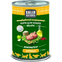 Беззерновые монопротеиновые консервы Solid Natura Holistic для кошек (С курицей, жестяная банка)