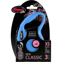 Рулетка-ремень Flexi New Classic XS для собак и кошек (Весом до 12кг, длина 3м, голубая)