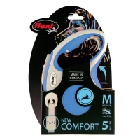 Рулетка-ремень Flexi New Comfort M для собак средних пород (Весом до 25кг, длина 5м, синяя)