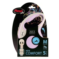 Рулетка-ремень Flexi New Comfort M для собак средних пород (Весом до 25кг, длина 5м, розовая)