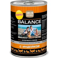 Консервированный корм Solid Natura Balance для собак (С индейкой, жестяная банка, 1.24кг)