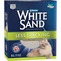 Наполнитель White Sand «Less Tracking» для кошачьего туалета (С крупными гранулами не оставляющий следов, комкующийся, 6л)