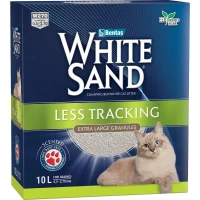 Наполнитель White Sand «Less Tracking» для кошачьего туалета (С крупными гранулами не оставляющий следов, комкующийся, 10л)