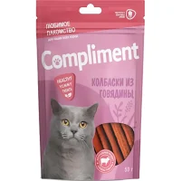 Лакомство «Compliment» для кошек и котят (Колбаски из говядины, 50г)