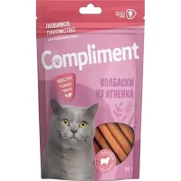 Лакомство «Compliment» для кошек и котят (Колбаски из ягнёнка, 50г)