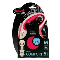 Рулетка-ремень Flexi New Comfort M для собак средних пород (Весом до 25кг, длина 5м, красная)