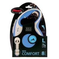 Рулетка-ремень Flexi New Comfort L для собак крупных пород (Весом до 50кг, длина 8м, синяя)